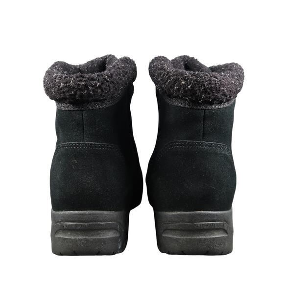 Sorel Boots Womens 8.5 Shoes Waterfall Low Lace Up Leather Winter Snow Black - Picture 5 of 13